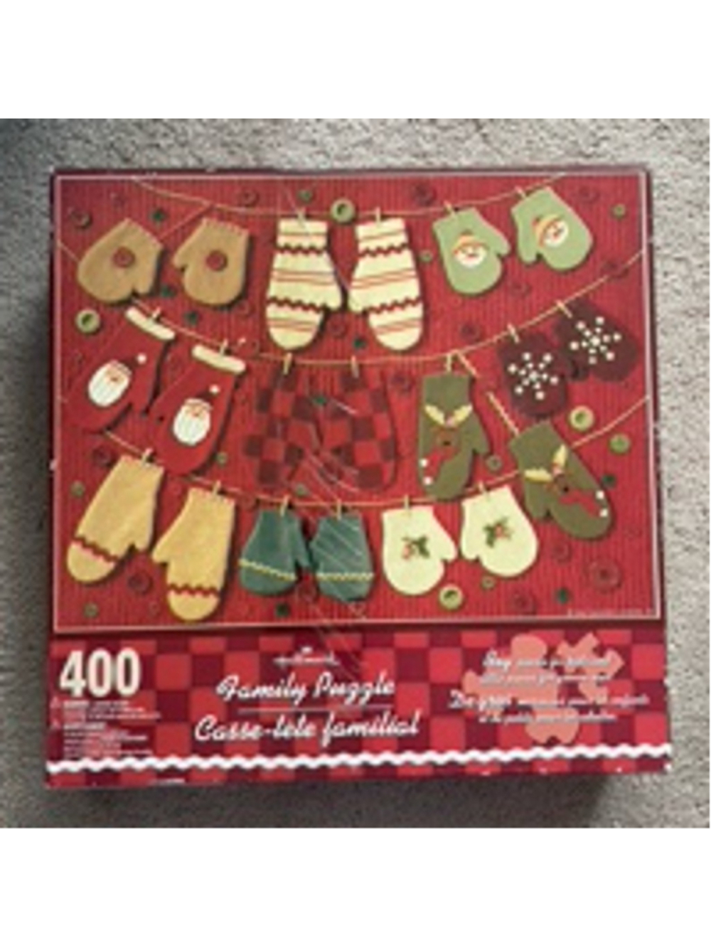 Hallmark Christmas Mitten Family Puzzle One Size Red Green